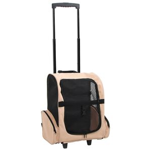 vidaXL Trolley f&uuml;r Haustiere 3-in-1 Faltbar Sandfarben