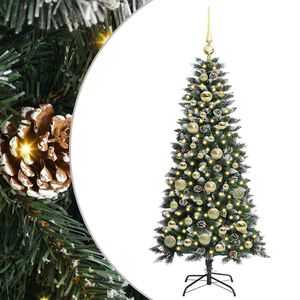 vidaXL K&uuml;nstlicher Weihnachtsbaum Gr&uuml;n 120 cm PVC, Plastik und Stahl