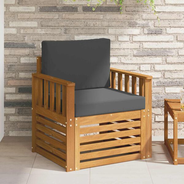 vidaXL Outdoor-Sofagarnitur Massives Akazienholz und Polyester Natur