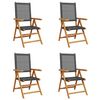 vidaXL Klappstuhl Verstellbar 4 Stk. Schwarz Poly Rattan Massivholz