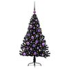 vidaXL K&uuml;nstlicher vorbeleuchteter Weihnachtsbaum Schwarz 120 cm PVC