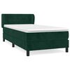 vidaXL Boxspringbett mit Matratze Dunkelgr&uuml;n 90x200 cm Samt