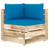 vidaXL 10-tlg. Garten-Lounge-Set mit Kissen Gr&uuml;n Impr&auml;gniertes Holz