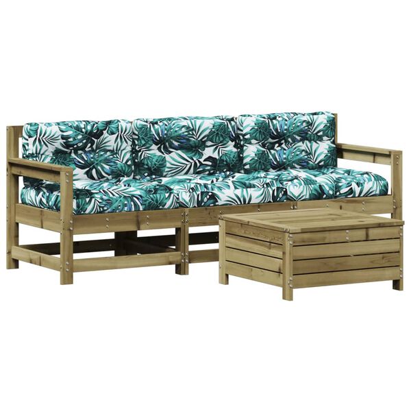 vidaXL 4-tlg. Garten-Lounge-Set mit Kissen Kiefernholz Impr&auml;gniert