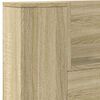 vidaXL Kopfteil-Schrank mit LED mit Regal Sonoma 140 x 16,5 x 103,5 cm