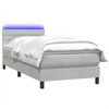 vidaXL Boxspringbett mit Matratze & LED Hellgrau 90x220 cm Samt
