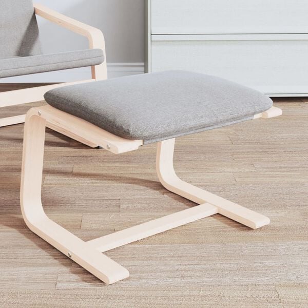 vidaXL Fu&szlig;hocker Hellgrau 51x41x40 cm Stoff