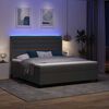vidaXL LED Boxspringbett mit Matratze Dunkelgrau 180 x 200 cm Stoff
