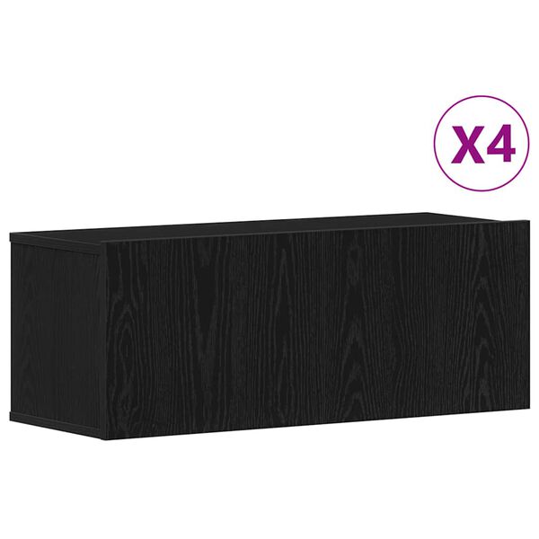 vidaXL TV-Schrankset 4 pcs Schwarz Eichen-Optik 80 x 30 x 30 cm