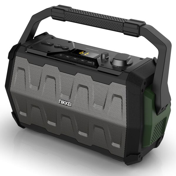 Nikkei Lautsprecher mit Mikrofon SPEAKERBOXX100 2x5 W Grau und Gr&uuml;n