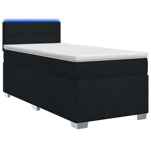 vidaXL Boxspringbett mit Matratze und LED Schwarz 80 x 200 cm Stoff