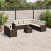 vidaXL 10-tlg. Garten-Sofagarnitur mit Kissen Braun Poly Rattan
