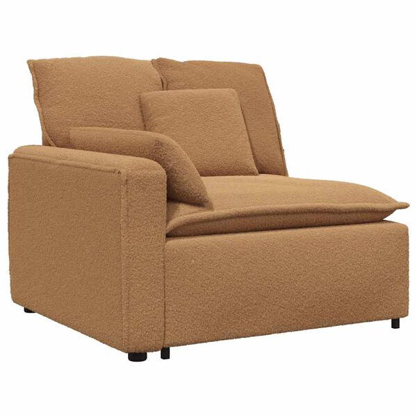 vidaXL Modulares Sofa Endmodul mit Armlehne Kissen Beige 100 cm