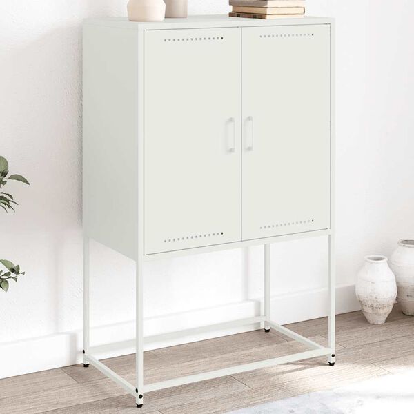 vidaXL Highboard Wei&szlig; 68,5x38,5x107 cm Stahl