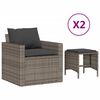 vidaXL 4-tlg. Garten-Sofagarnitur mit Kissen Grau Poly Rattan