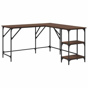 vidaXL Schreibtisch Braun Eichen-Optik 139x139x75 cm Holzwerkstoff