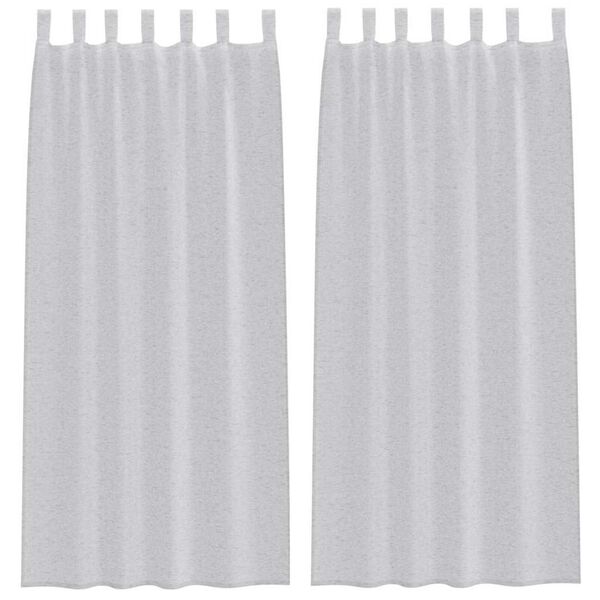vidaXL Voile-Vorhang 2 pcs Hellgrau 245 x 140 cm Polyester