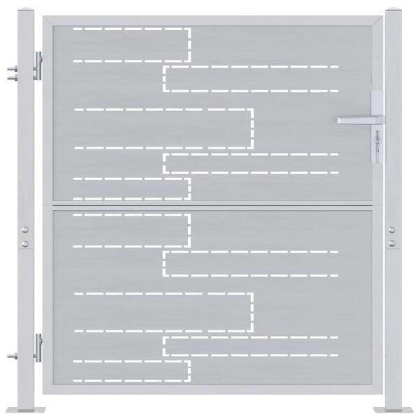 vidaXL Gartentor mit Schloss Silber 96 x 100 cm Edelstahl