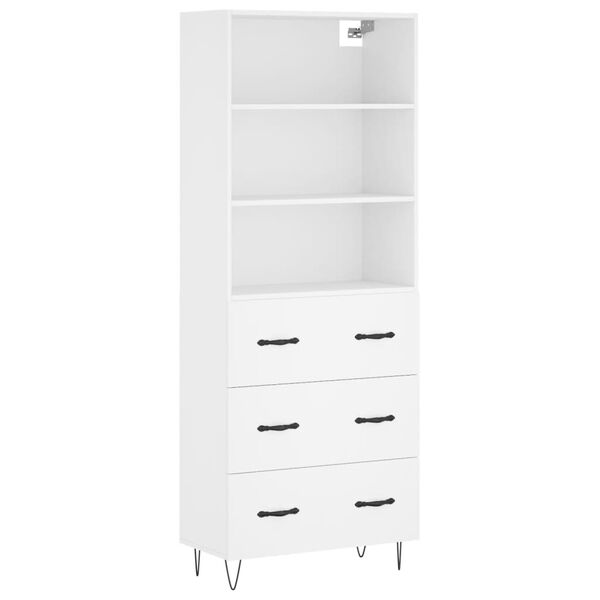 vidaXL Highboard Wei&szlig; 69,5x34x180 cm Holzwerkstoff