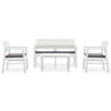 vidaXL Garten-Lounge-Set mit Auflagen 4-tlg. Kunststoff Wei&szlig;