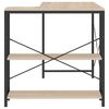 vidaXL Computertisch Schwarz und Eiche-Optik 110x72x70cm Holzwerkstoff