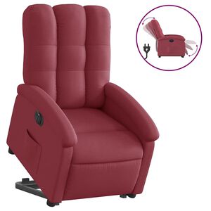 vidaXL Relaxsessel mit Aufstehhilfe Elektrisch Weinrot Stoff