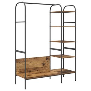 vidaXL Kleiderst&auml;nder mit Regal Braun 120 x 44 x 160 cm Holzwerkstoff