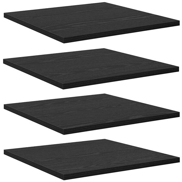vidaXL Regalbrett 4 pcs Schwarz 40 x 40 x 1,5 cm Holzwerkstoff