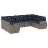 vidaXL 9-teiliges Gartensofa-Set mit Kissen, grau, Polyrattan