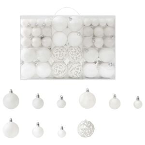 vidaXL 100-tlg. Weihnachtskugel-Set Wei&szlig;