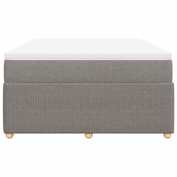 vidaXL Boxspringbett mit Matratze Taupe 140x200 cm Stoff