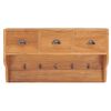 vidaXL Wandgarderobe 80x25x45 cm Massivholz Teak