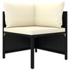 vidaXL 7-tlg. Garten-Lounge-Set mit Kissen Poly Rattan Schwarz