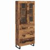 vidaXL Highboard mit Schubladen 2 pcs Altholz Holzwerkstoff