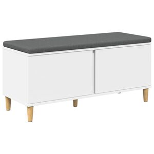 vidaXL Flurbank mit Kissen mit Speicher mit T&uuml;r Wei&szlig; 60 x 38 x 46 cm