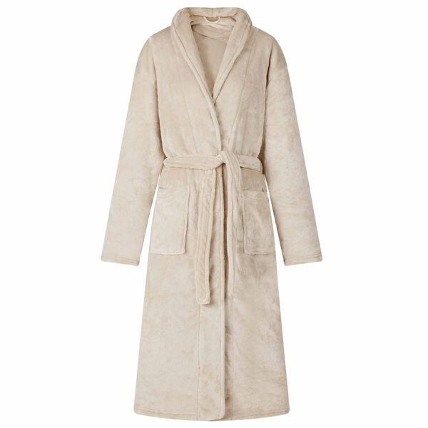 vidaXL Bademantel ohne Kapuze Beige XL Flanell