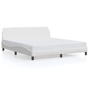 vidaXL Bettgestell "Dover" Wei&szlig; 183x213 cm Kunstleder