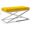 vidaXL Sitzbank Senfgelb Samt und Edelstahl