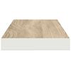 vidaXL Schweberegale 2 Stk. Eichen-Optik und Wei&szlig; 60x23,5x3,8 cm MDF