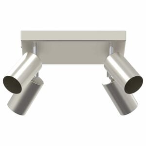 vidaXL Deckenstrahler mit Strahlern Nickel 26 x 26 x 16 cm Metall