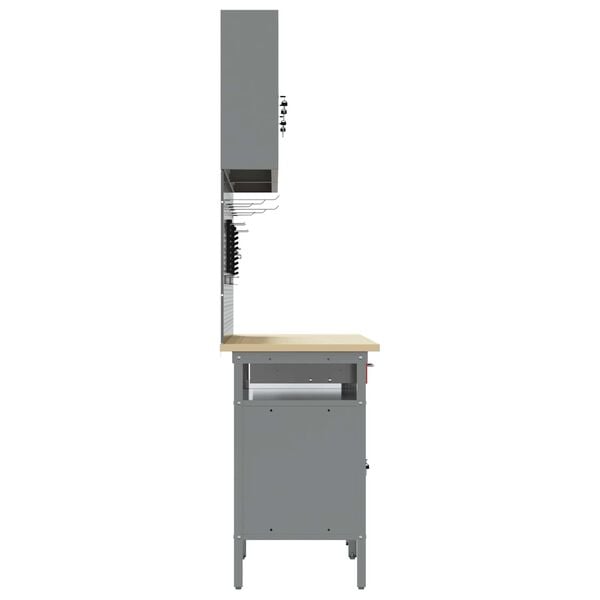 vidaXL Werkbank-Set mit Schubladen 8 pcs Rot 200 x 55 x 200 cm Stahl