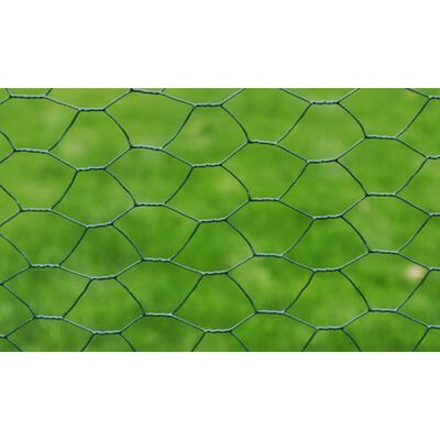 vidaXL Drahtzaun für Hühner Verzinkt mit PVC-Beschichtung 25x0,5m Grün