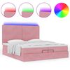 vidaXL Ottoman-Bett mit Matratzen & LEDs Rosa 200x200 cm Samt