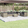 vidaXL 8-tlg. Garten-Lounge-Set mit Kissen Grau Poly Rattan