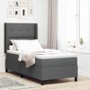 vidaXL Boxspringbett mit Matratze Dunkelgrau 190 x 90 cm Stoff