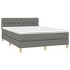 vidaXL Boxspringbett mit Matratze & LED Dunkelgrau 140x190 cm Stoff