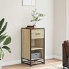 vidaXL Sideboard Sonoma-Eiche 35,5x35x76 cm Holzwerkstoff und Metall