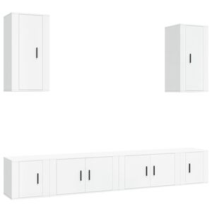 vidaXL 6-tlg. TV-Schrank-Set Wei&szlig; Holzwerkstoff