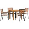 vidaXL Garten Essgruppe 5 stk. Schwarz Massivholz Akazie