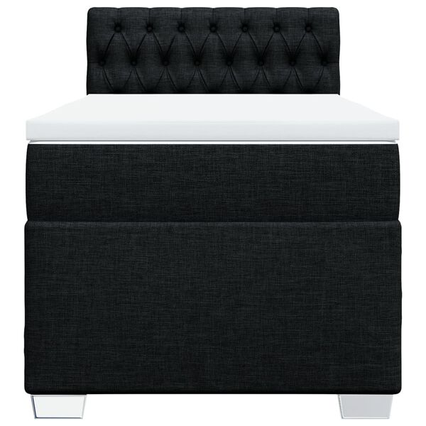 vidaXL Boxspringbett mit Matratze Schwarz 90x190 cm Stoff
